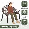FDW Garden Bench with Intricate Rose Design Weather-Resistant Patio Yard Bench for Outdoor Seating, Bronze - 3 of 4