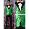 INSPIRE CHIC Men's Peak Lapel Color Block Shiny Sparkle Sequin Blazer - 4 of 4