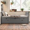TIRAMISUBEST Twin Size Platform Bed Frame with Trundle, Solid Wood Storage Daybed with 3 Drawers - 3 of 4