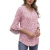 Coolmee Women's Work Blouses Ruffle 3/4 Sleeve Dressy Top V Neck Casual Tunic Blouses Business Shirts - 3 of 4