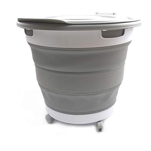 SAMMART 66L(17.4 Gallon) Collapsible Plastic Garbage Bin with Wheels & Removable Lid, Water Capacity 56L(14.8 Gallon) - image 1 of 4