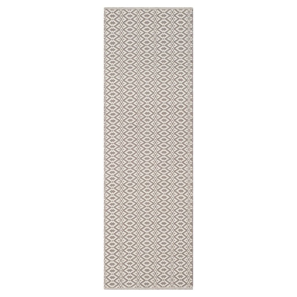 2'3inx7' Runner Kalina Flatweave Ivory/Gray - Safavieh