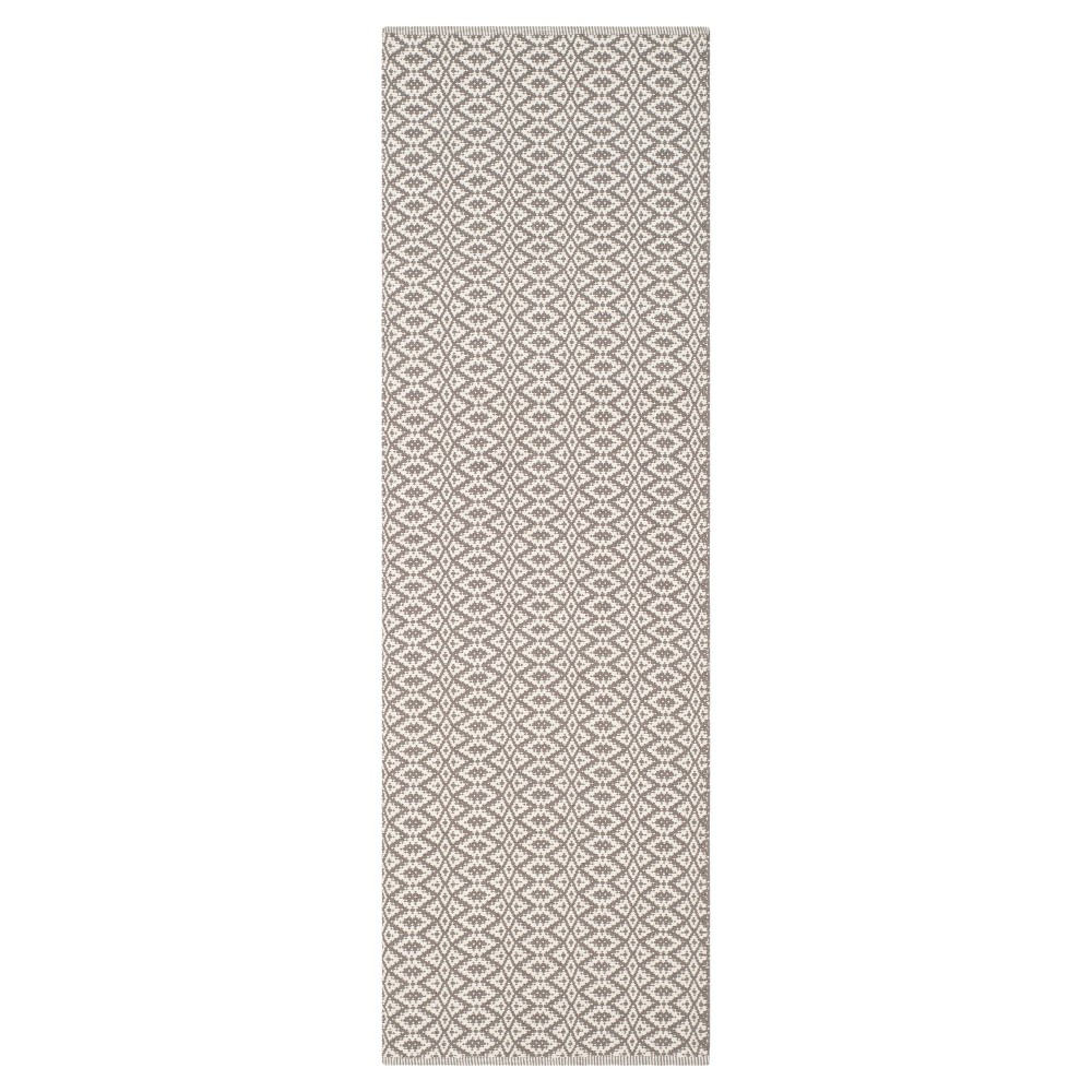 2'3inx7' Runner Kalina Flatweave Ivory/Gray - Safavieh