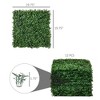 12 PCS 20" x 20" Artificial Boxwood Panel Topiary Wall Greenery Backdrop, Light Green - 3 of 4