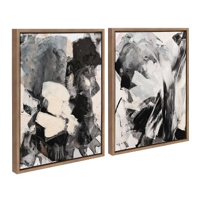 Kate and Laurel Sylvie Painted Flow III and IV Framed Canvas Art Set by Amy Lighthall