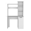 CAVINAS Modern Computer Desk with Hutch and 3-Tier Storage,25.8" Wide Office Desk w/Single Door Cabinet and Open Shelves - 2 of 4