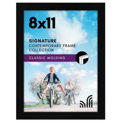 Americanflat 8x11 Picture Frame with Shatter-Resistant Glass - Signature Collection - Gallery-Style Frames Made of Engineered Wood - Black