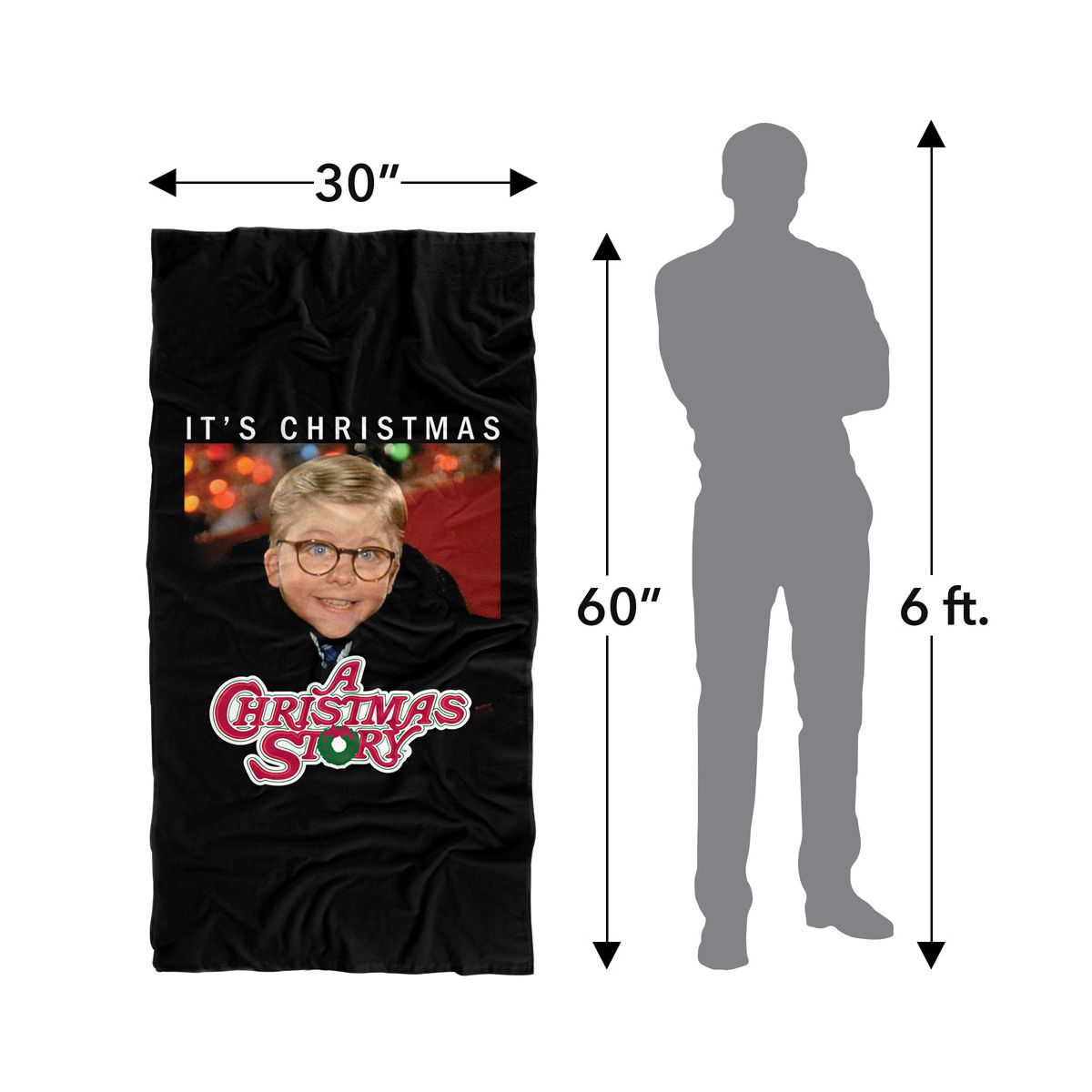 A Christmas Story Ralphie It's Christmas 30" x 60" Beach Towel - thumbnail 5