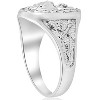 Pompeii3 Mens Diamond Lucky Horseshoe Ring 10K White Gold - 3 of 4