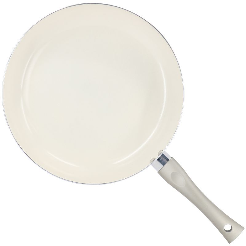 Oster Newcrest 12 Inch Ceramic Nonstick Round Aluminum Frying Pan in Taupe With Soft Grip Handle, 2 of 6