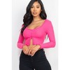 Slickblue Women's Ribbed Long Sleeve Button-Front Top, Cropped Fit, Casual Stretch Style, 10 Color Options, Size S-L - 2 of 4