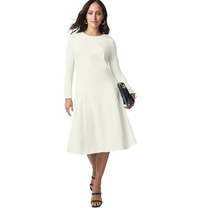 Jessica London Long Sleeve Stretch Ponte Dress - 1 of 4