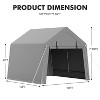 GustoWave Outdoor Portable Storage Shed, Carport Tent for Motorcycle, Bike - 2 of 4