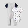 Baby Boys' 2pk Star Wars Romper Set - Heather Gray - 2 of 4