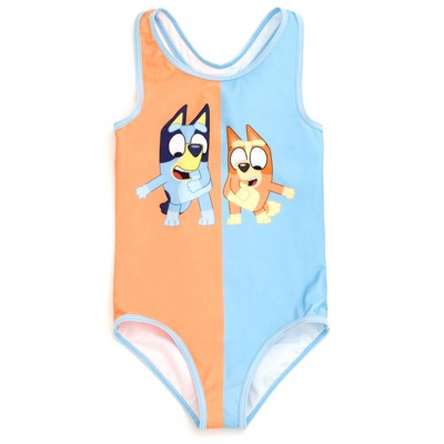 Toddler Girls' Bluey Peplum Checkered One Piece Swimsuit - Off-white :  Target