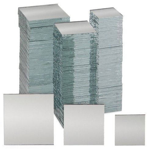 Juvale 150 Pieces Square Mirror Tiles for Centerpieces, Small Glass Mirrors for Crafts, DIY Decorations, 3 Sizes - image 1 of 4