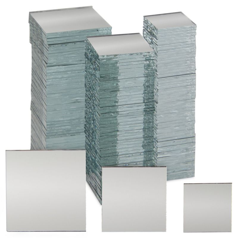 Juvale 150 Pieces Square Mirror Tiles for Centerpieces, Small Glass Mirrors for Crafts, DIY Decorations, 3 Sizes, 1 of 9