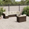 vidaXL Garden Sofa Set Brown, Cream White - 2 of 4