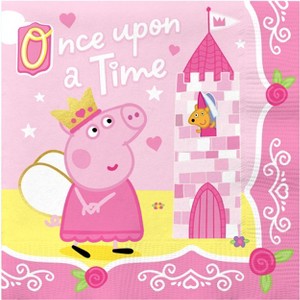 Treasures Gifted Princess Peppa Pig Napkins - Princess Peppa Pig Party Supplies - 16 Pack - 1 of 4