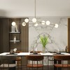 PAKOKULA Modern 8-Light Gold Branch Sputnik Chandelier with Globe Opal Glass Shades - 3 of 4