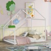 Full Size Wooden House Bed with Roof and Sturdy Pine Frame - 3 of 4