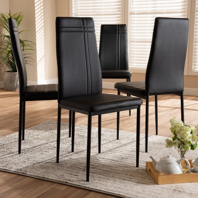 Set of 4 Matiese Modern and Contemporary Faux Leather Upholstered Dining Chairs - Baxton Studio