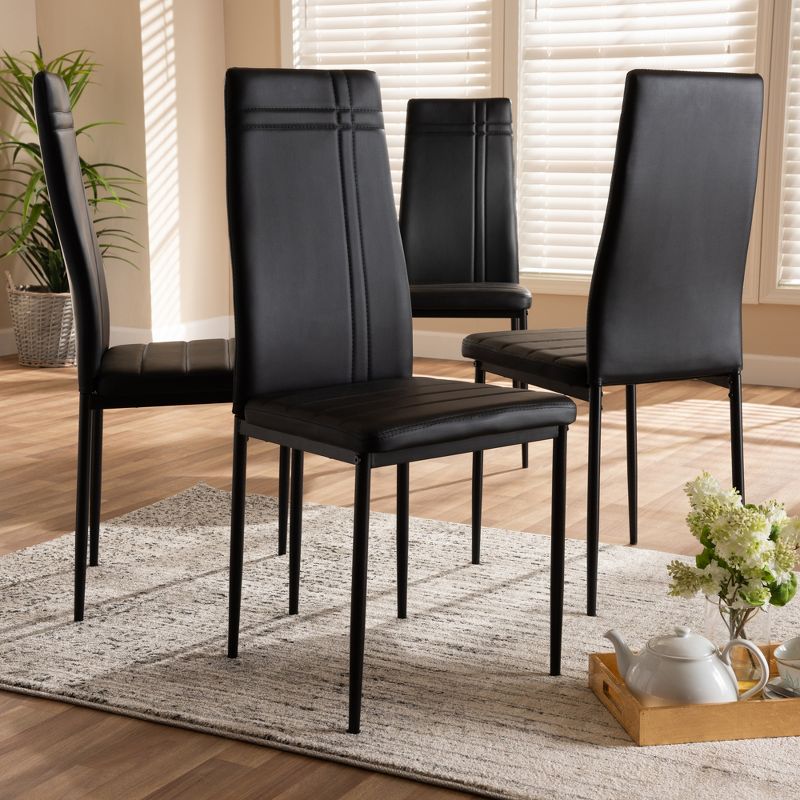 Set of 4 Matiese Modern and Contemporary Faux Leather Upholstered Dining Chairs - Baxton Studio, 5 of 8
