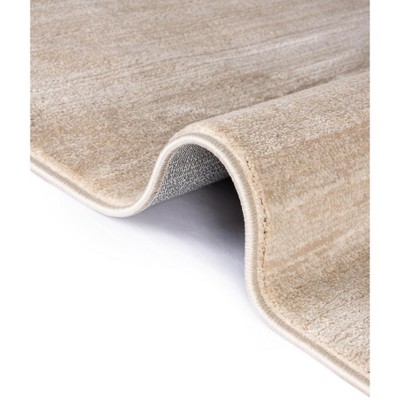 Sleek Beige Gradient 5' x 8' Rectangular Easy-Care Rug