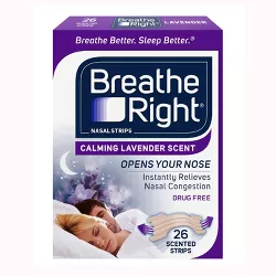 Breathe Right Lavender Scented Drug-Free Nasal Strips for Congestion Relief - 26ct