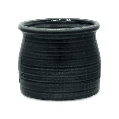 Cheung's Kifon Curved Ceramic Ceramic Pot - Large - Dark Gray