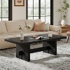 Hommoo Rectangular Coffee Table Black - 4 of 4