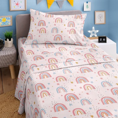 Kids 4 Piece Bed Sheet Set - Cute & Cozy Wrinkle-Resistant with Vibrant Designs - CGK Linens.