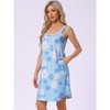 INSPIRE CHIC Women's Soft Sleeveless Short Pleated Wide Strap Sleep Dress with Pockets - 2 of 4