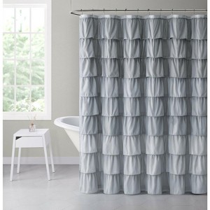 GoodGram Montauk Accents Home Gypsy Ombre Ruffled Fabric Shower Curtain - Standard Length - 1 of 3