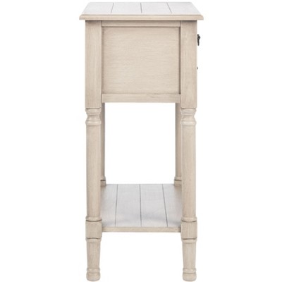 Greige Wood and Metal 3-Drawer Console Table with Storage