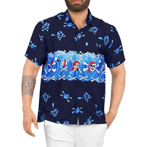 LA LEELA Men's Halloween Costumes Hawaiian Shirts Short Sleeve Button Down Shirt Mens Holiday Beach Casual Aloha Tropical Shirts Funny - image 1 of 4