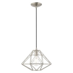 Livex Lighting Geometric Shade 1 - Light Pendant in  Brushed Nickel - 1 of 2