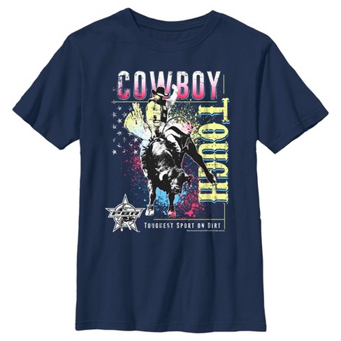 Boy's Professional Bull Riders Cowboy Tough Colorful T-shirt - Navy ...