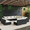 vidaXL Garden Lounge Set Black PE Rattan, Powder-Coated Steel Large - 2 of 4