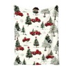 Lomsoe Red Trucks Christmas Flannel Blanket Trees Winter Snowflake Print Cozy Flannel Blanket Throw Rustic Farmhouse Christmas Gift. - 3 of 4