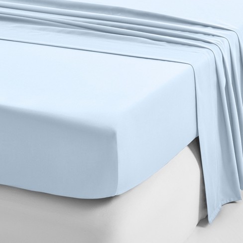 Details about   Twin/Full/Queen/King Bed Sheet Set 550 TC Cotton Long Stable 12" Drop Light Blue 
