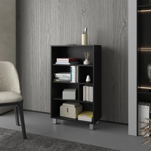 TOAOTBNBO 4 Tier Small Bookshelves, Home Office Bookcase with Storage Cabinet Industrial Floor Standing Book Shelf - 1 of 4
