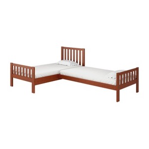 Twin Aurora Corner Bed Chestnut - Alaterre Furniture, Brown