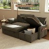 Sofa Bed,L Shape Chenille Sleeper Sofa Couch with Pull Out Bed and Storage Chaise for Living Room, Apartment and Hotel - 4 of 4