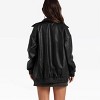 Faux Leather Jacket Women Oversized Motorcycle Bomber PU Leather Coats with Pockets Fall Fashion Outfits Winter Warm Coat Zipper Jackets - 2 of 3