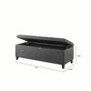 CAVINAS 49" Tufted Storage Ottoman Bench,Footstool with Espresso Birch Legs and Soft-Close Lid,Storage Bench for Bedroom,Living Room,Entryway - 3 of 4