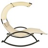 vidaXL Double Sunlounger Patio Lounge Chair with Canopy Outdoor Rocking Sunbed - Cream - 3 of 4