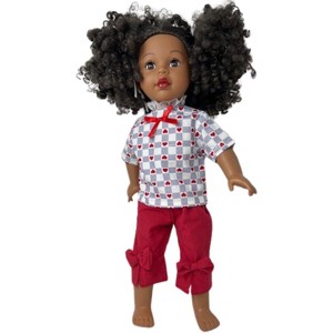 Doll Clothes Superstore Handmade Heart Print Short Set  Fits 18-Inch Girl Dolls - 1 of 4
