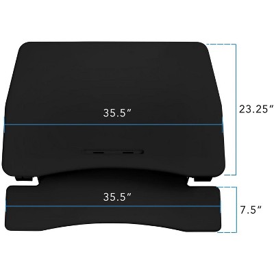 Black Adjustable Metal Standing Desk Converter with Keyboard Tray