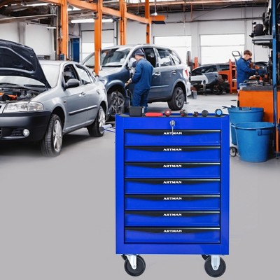 VASIP Rolling Metal Tool Chest with 4 Drawers, Steel Tool Chest Cabinet with Ball Bearing  Drawer Slides for Home,Garage